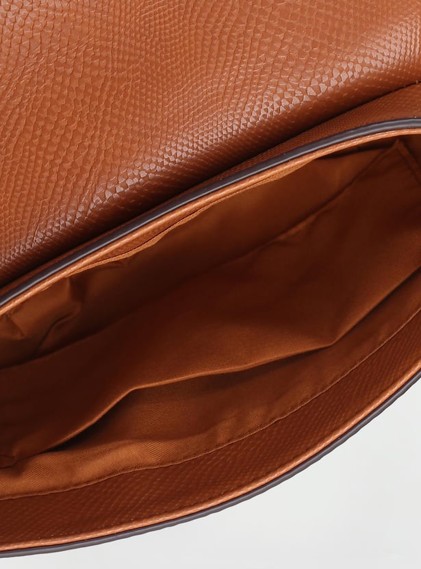 Women Textured Half Moon Sling Bag