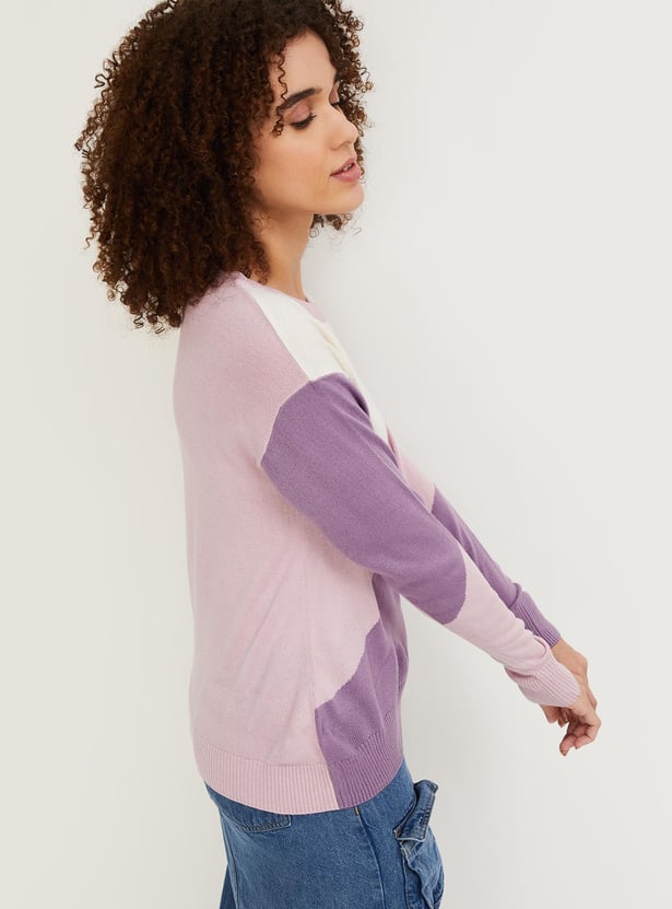 Women Colourblocked Knitted Sweater