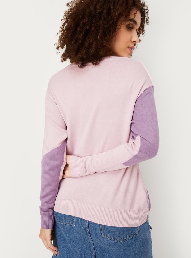 Women Colourblocked Knitted Sweater