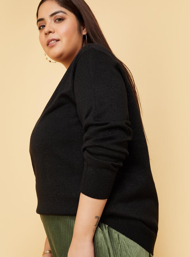 Women Solid Knitted Sweater