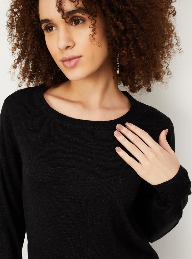 Women Solid Knitted Sweater