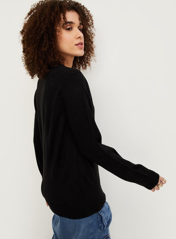 Women Solid Knitted Sweater