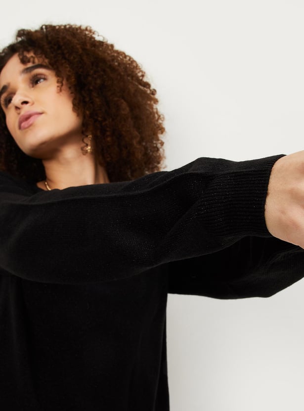 Women Solid Knitted Sweater