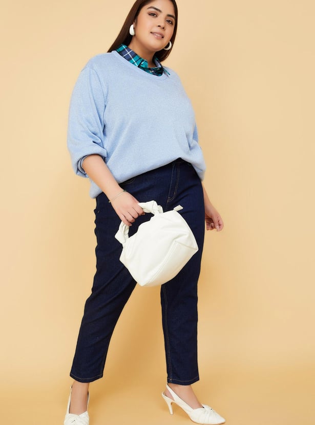 Women Solid Knitted Sweater