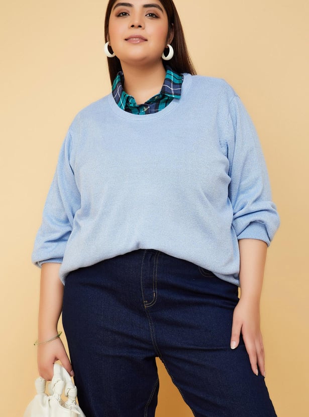 Women Solid Knitted Sweater