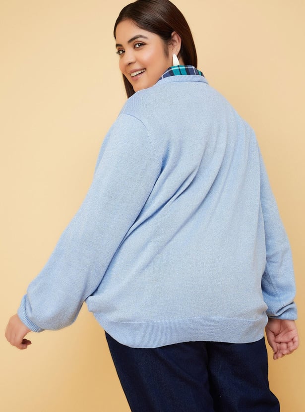 Women Solid Knitted Sweater