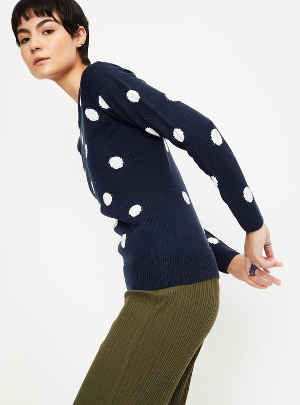 Women Polka Dot Sweater