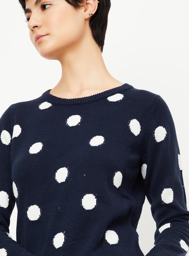 Women Polka Dot Sweater