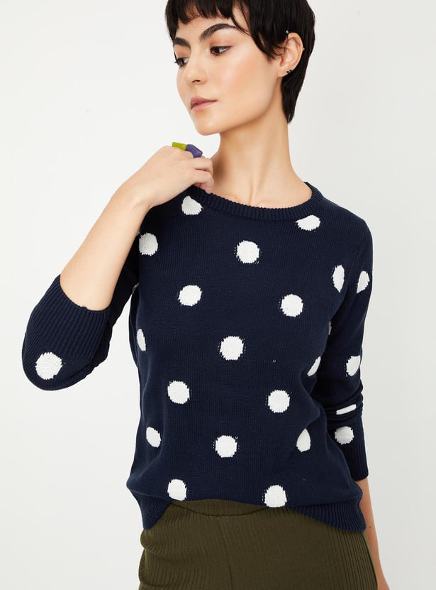 Women Polka Dot Sweater