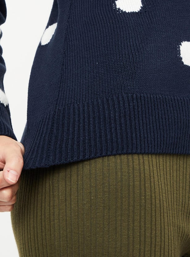 Women Polka Dot Sweater