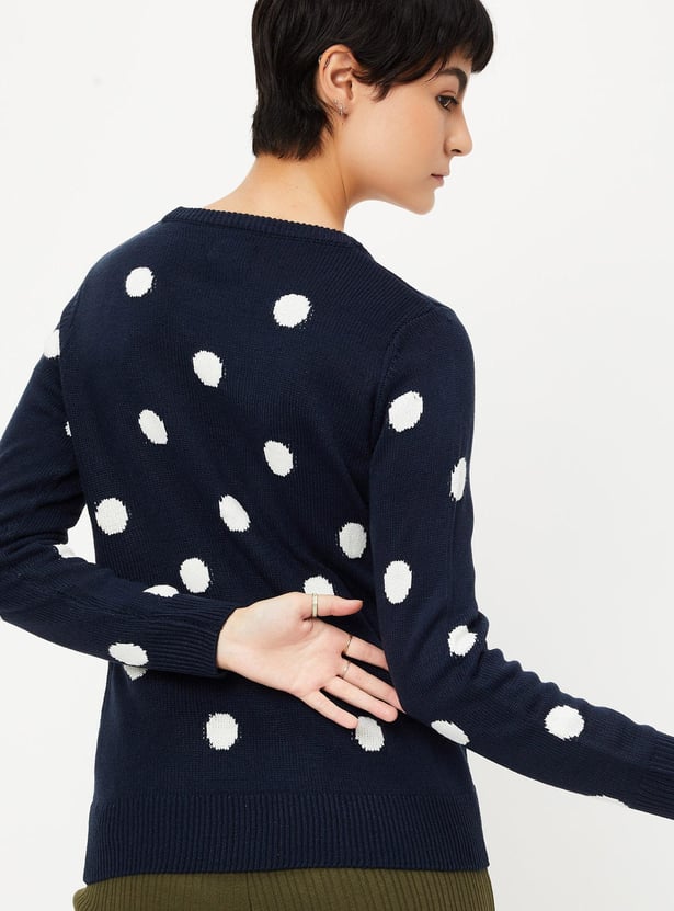 Women Polka Dot Sweater