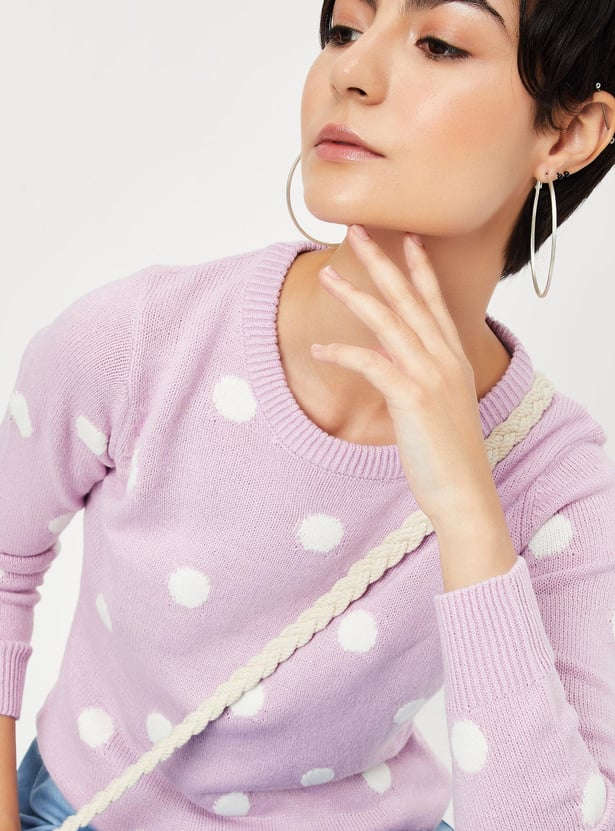 Women Polka Dot Sweater