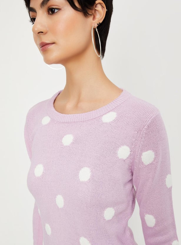 Women Polka Dot Sweater
