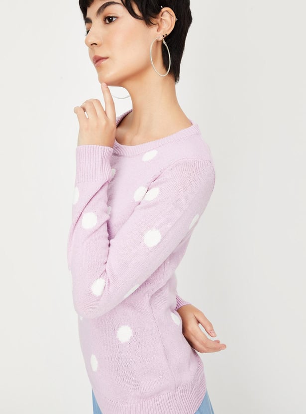 Women Polka Dot Sweater