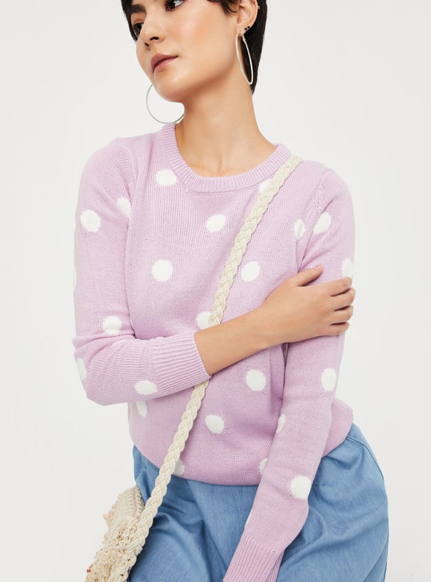 Women Polka Dot Sweater