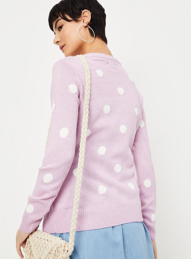 Women Polka Dot Sweater