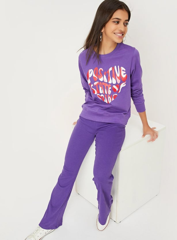 Girls Graphic Printed Sweatshirt