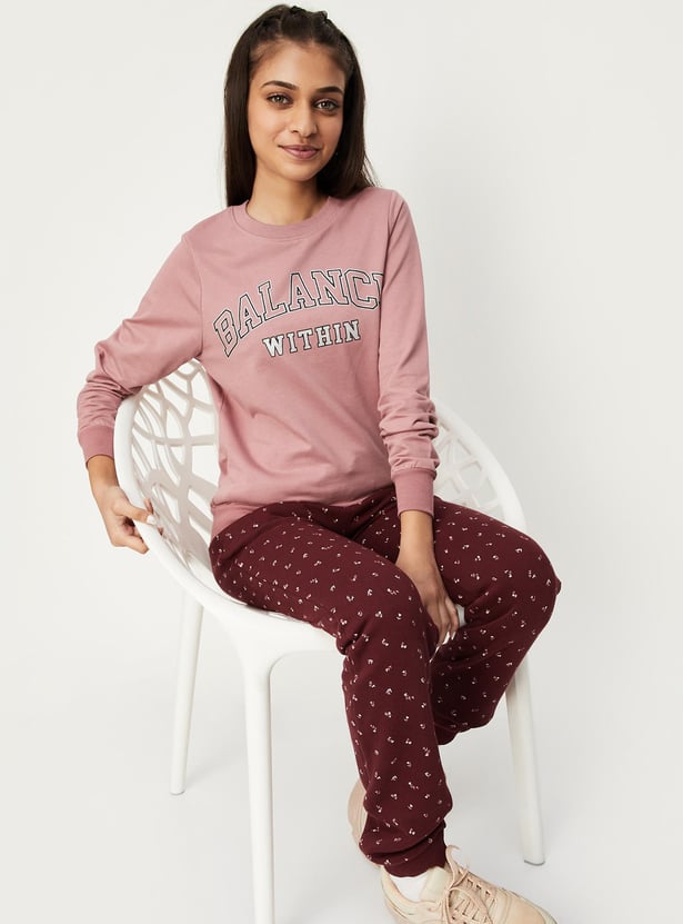 Girls Typographic Printed Sweatshirt