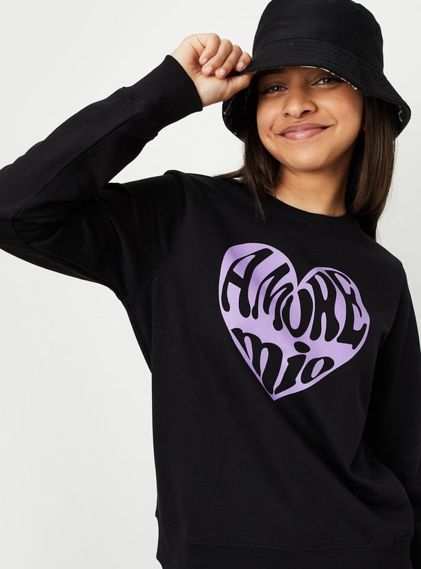 Girls Graphic Printed Sweatshirt