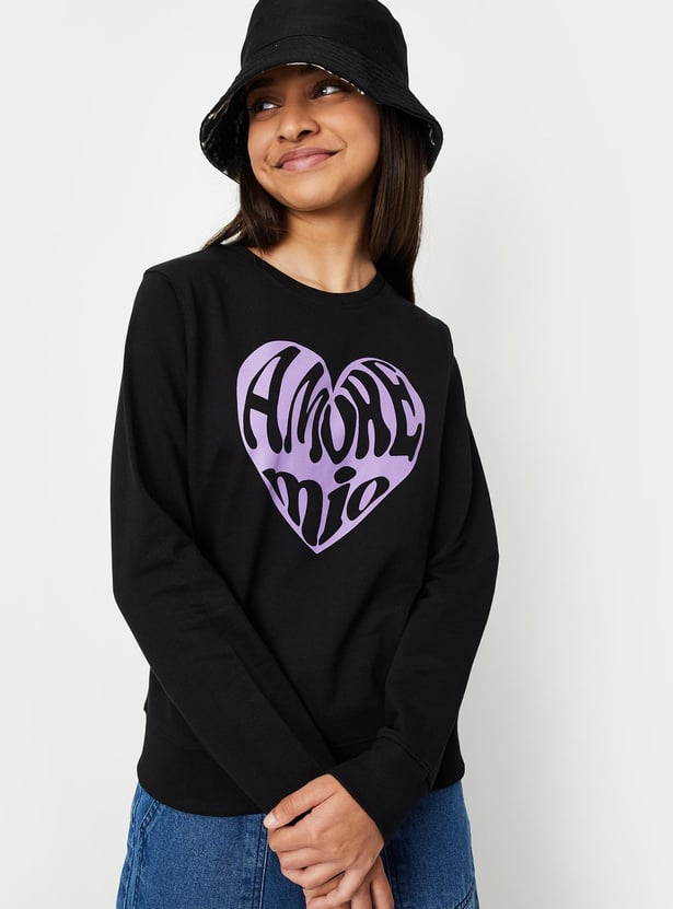 Girls Graphic Printed Sweatshirt