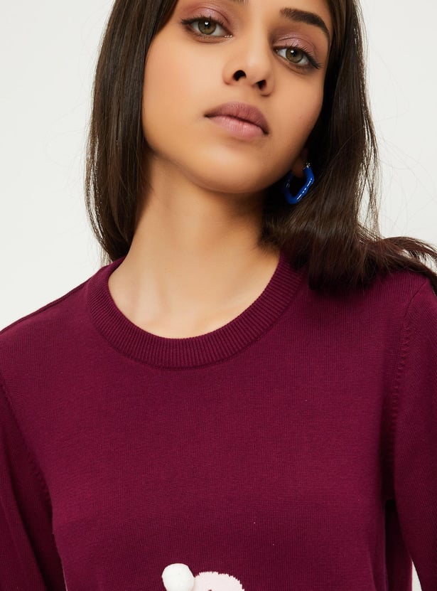 Girls Embellished Knitted Sweater