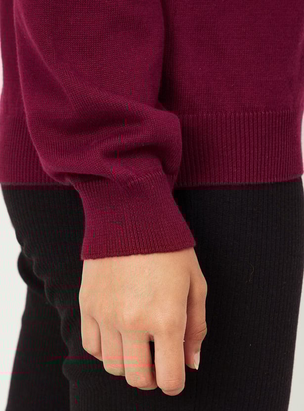 Girls Embellished Knitted Sweater