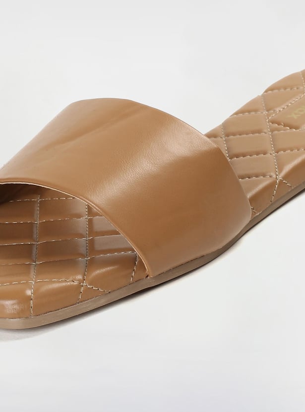 Women Quilted Open-Toed Flat Sandals