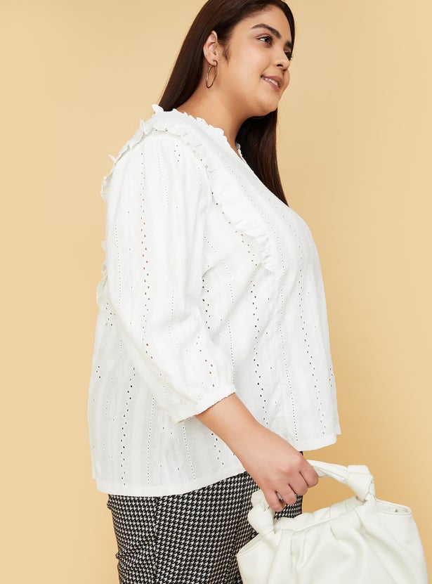 Women Schiffli Knit Top