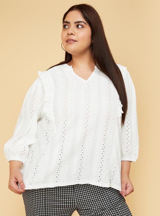 Women Schiffli Knit Top