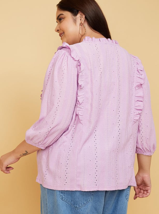 Women Schiffli Knit Top