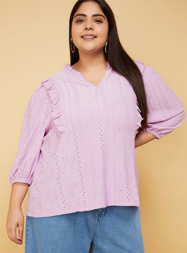 Women Schiffli Knit Top