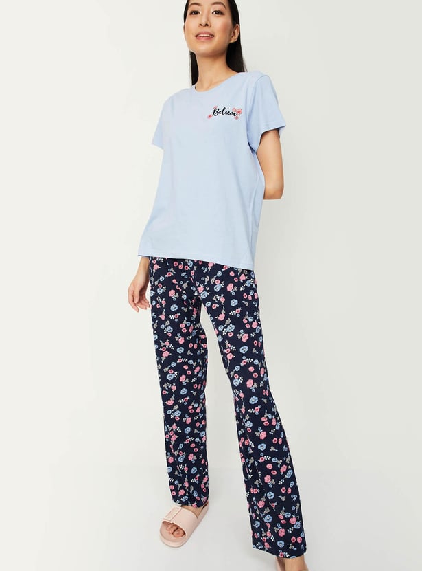 Women Floral Printed PJ Set