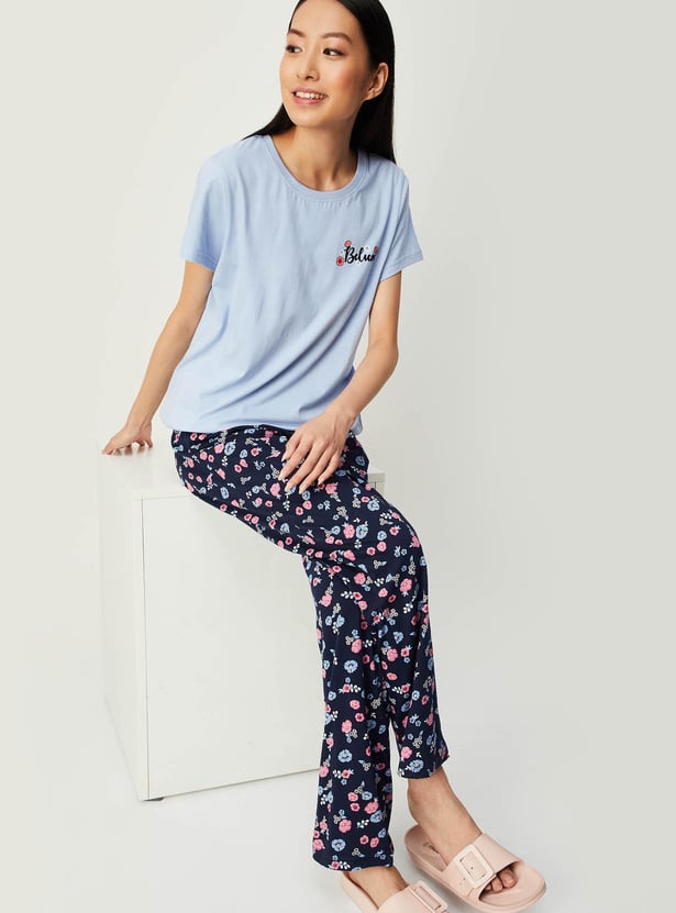 Women Floral Printed PJ Set