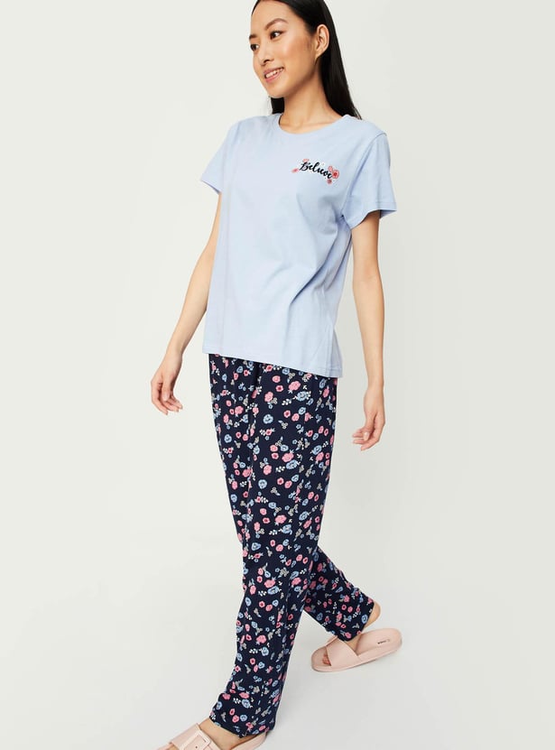 Women Floral Printed PJ Set