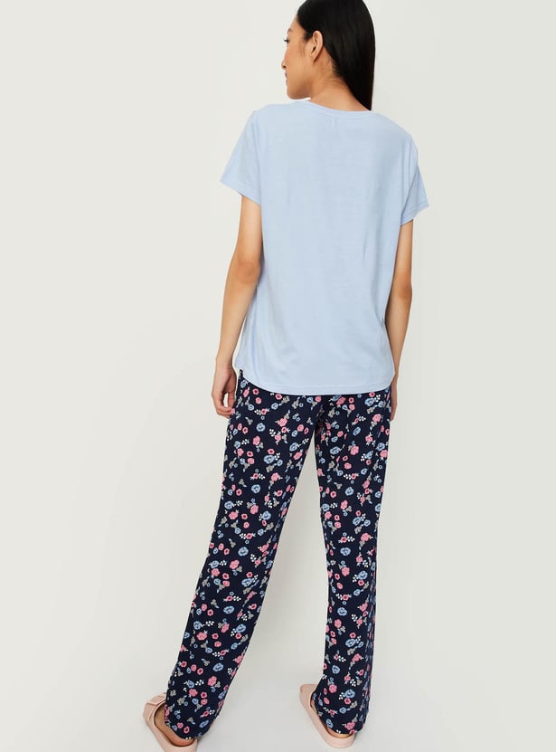 Women Floral Printed PJ Set