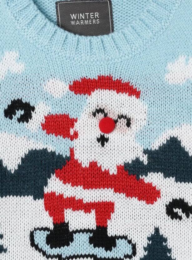 Boys Santa Claus Printed Sweater