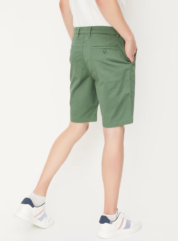 Men Solid Bermuda Shorts