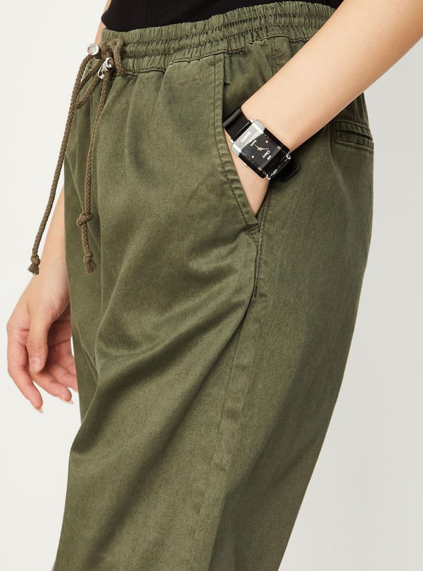 Women Relaxed Fit Solid Joggers