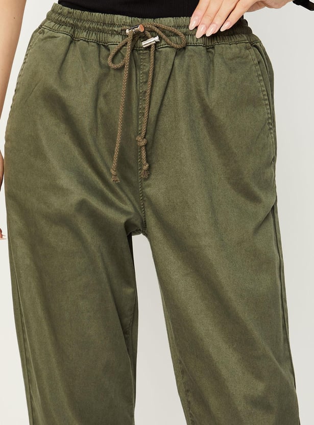 Women Relaxed Fit Solid Joggers