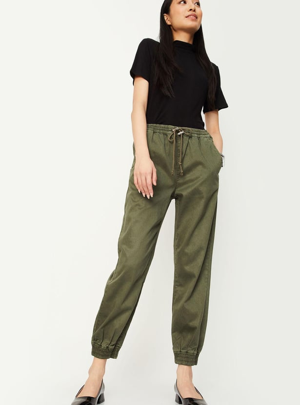 Women Relaxed Fit Solid Joggers