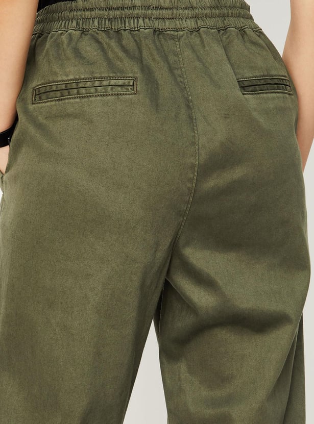Women Relaxed Fit Solid Joggers