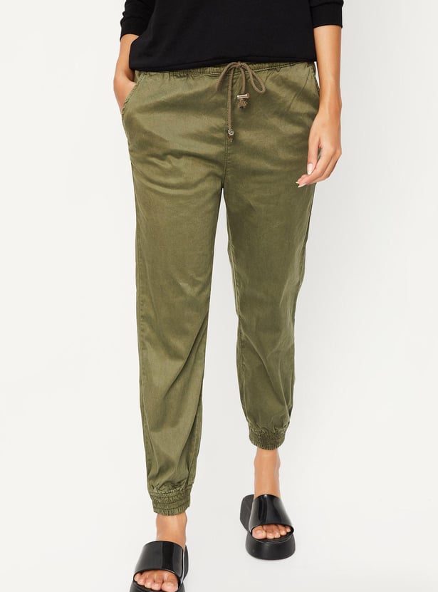 Women Relaxed Fit Solid Joggers