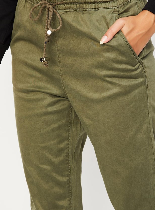 Women Relaxed Fit Solid Joggers