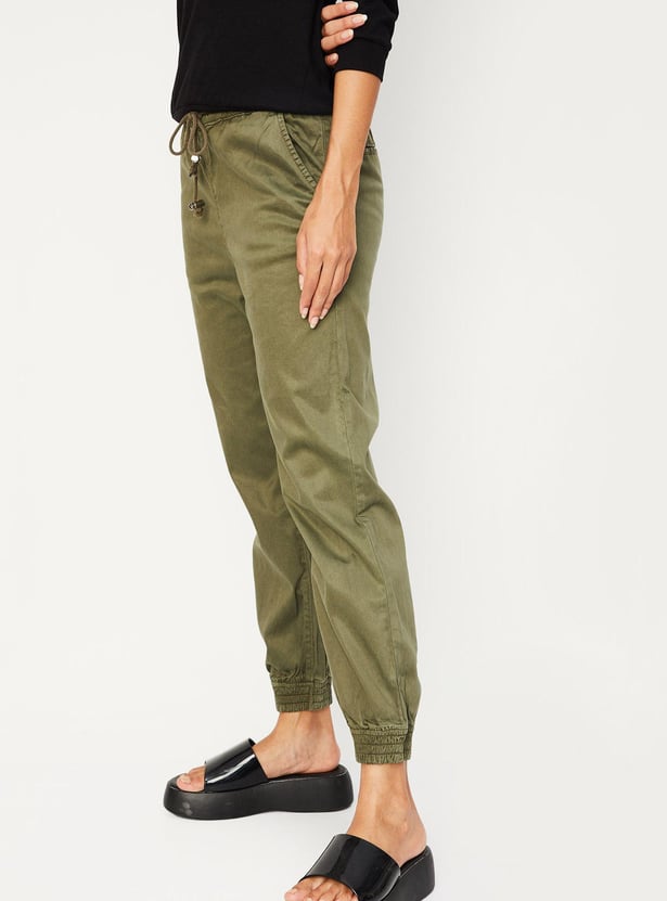 Women Relaxed Fit Solid Joggers