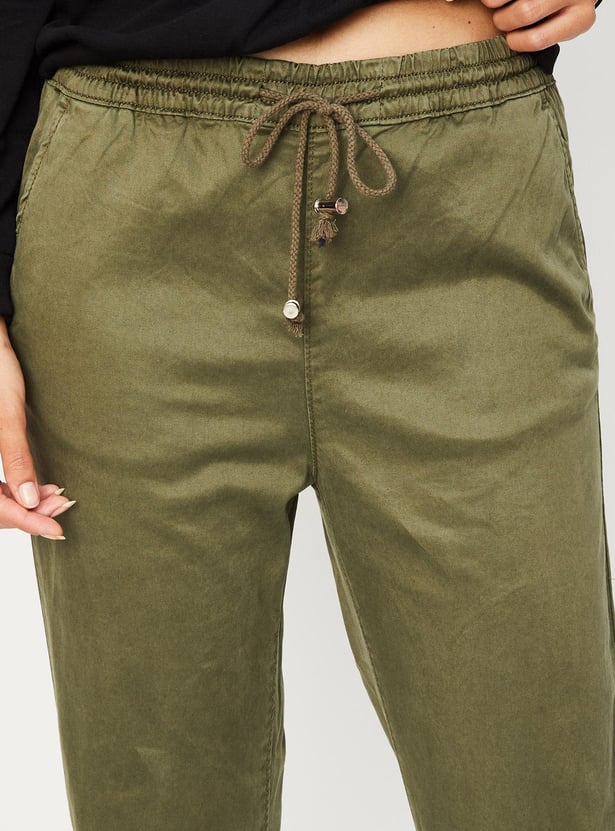 Women Relaxed Fit Solid Joggers