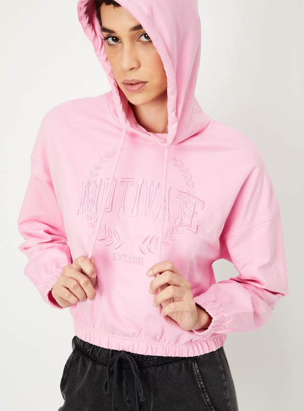 Women Emroidered Hooded Sweatshirt