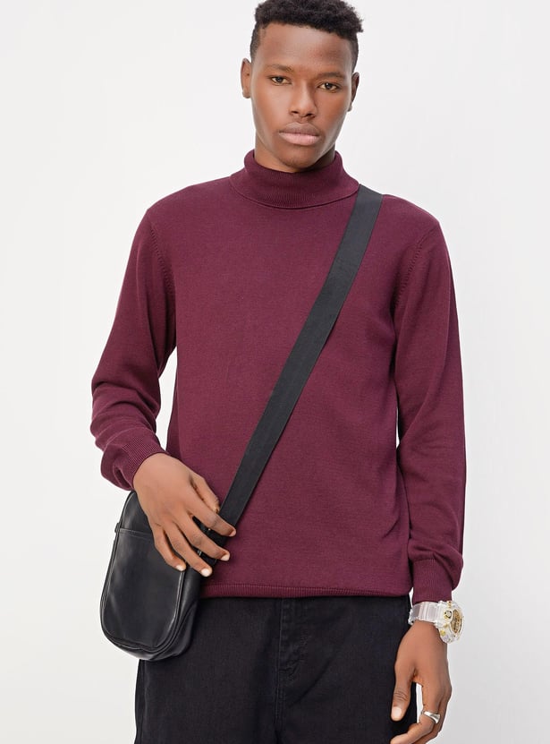 Men Knitted Turtle Neck Sweater