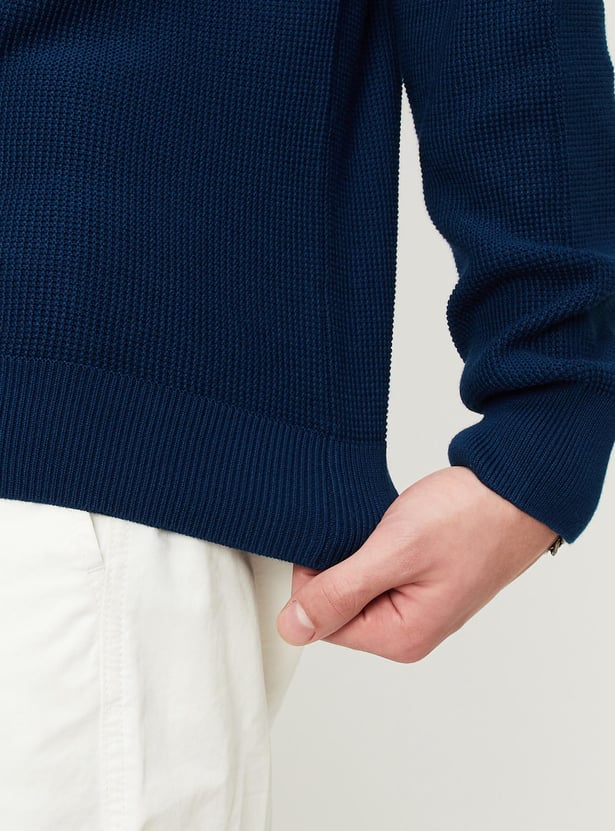 Men Knitted Sweater with Contrast Tipping