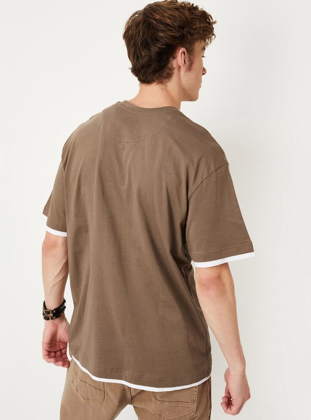 Men Solid Relaxed Fit T-shirt