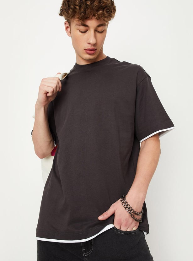 Men Solid Relaxed Fit T-shirt